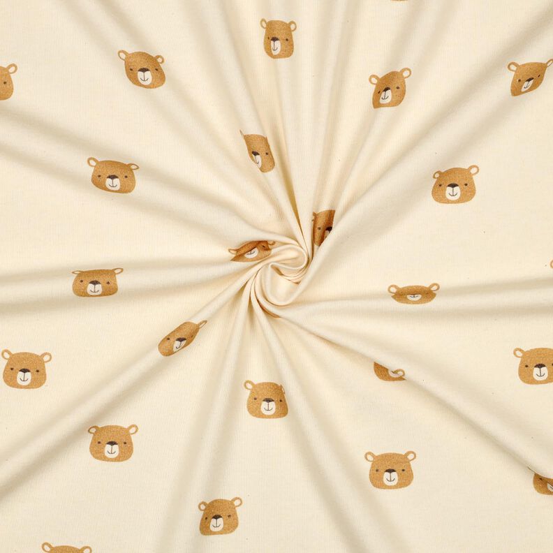 GOTS Baumwolljersey Bären | Poppy Fabrics – wollweiss/hellbraun, image number 3