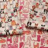 Dekostoff Halbpanama bunte Katzen – natur/purpur,  thumbnail number 5