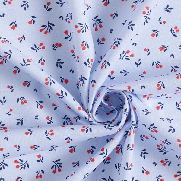 Baumwollpopeline Mini-Tulpen – babyblau