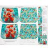 Taschen Panel Canvas farbenfrohe Mohnblumen – schwarzblau/feuerrot,  thumbnail number 1