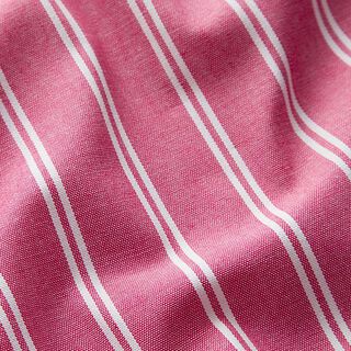 Stretch Baumwoll-Leinen-Mix Streifen – pink/weiss, 