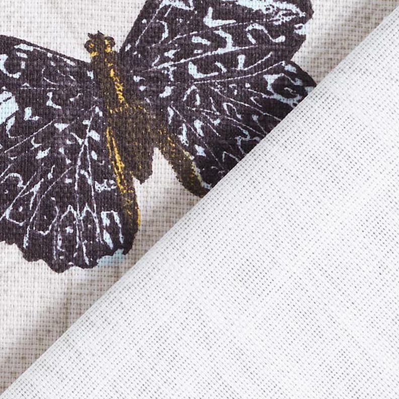 Dekostoff Halbpanama Schmetterlinge – hellbeige,  image number 4