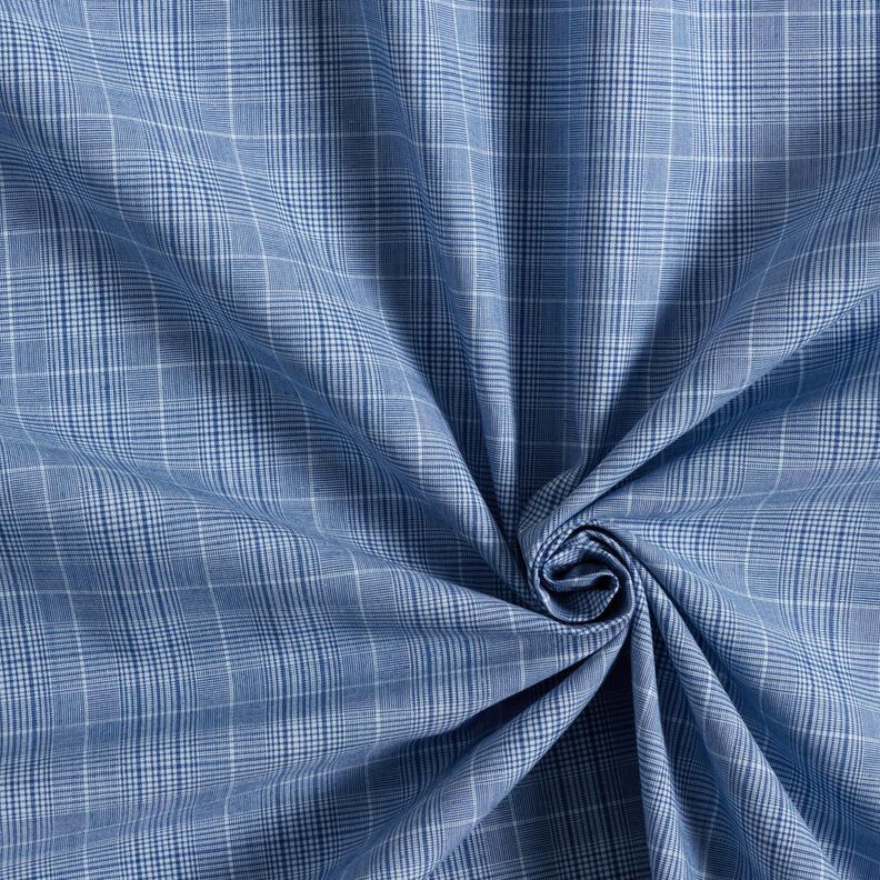 Hemdenstoff feine Karos – weiss/jeansblau, image number 3