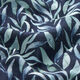 Musselin/ Doppel-Krinkel Gewebe Aquarell Blätter Digitaldruck – marineblau,  thumbnail number 2
