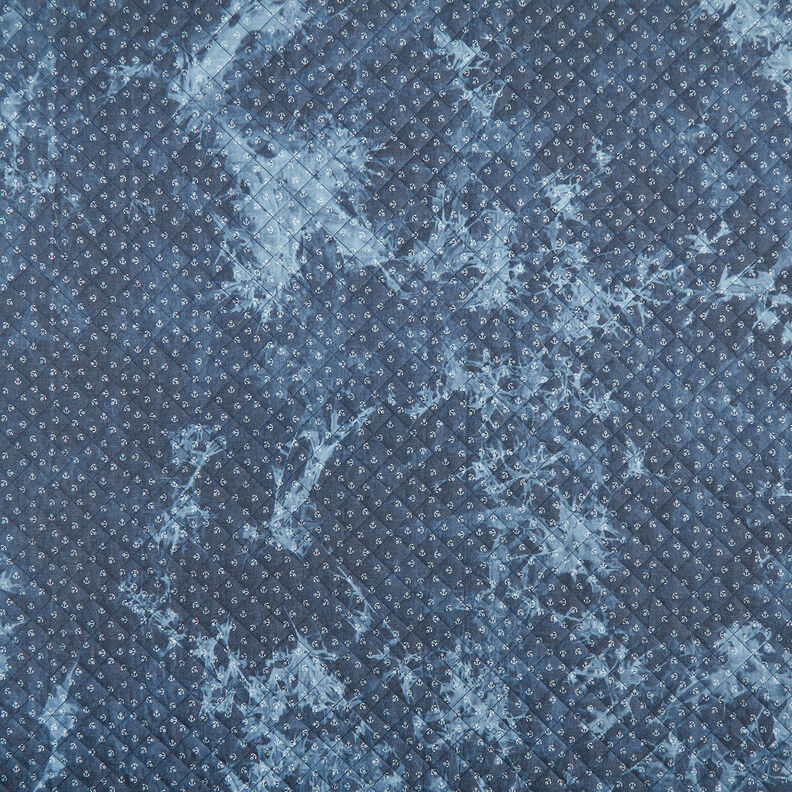 Steppstoff Chambray Anker gebatikt – jeansblau,  image number 1