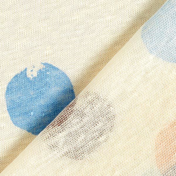 Leinen Feinstrick Punkte – wollweiss | Reststück 50cm
