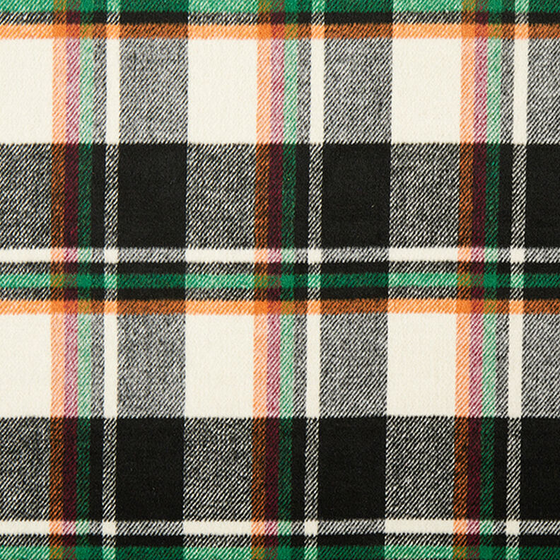 Mantelstoff bunte Karos – schwarz/weiss,  image number 1
