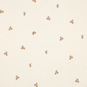 GOTS Baumwollpopeline kleine Zitronen | Poppy Fabrics – natur/rehbraun, 