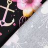 Baumwolljersey maritime Blüten | Glitzerpüppi – schwarz/purpur,  thumbnail number 4