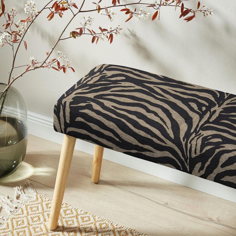 Polsterstoff Jacquard Zebra – khaki/schwarz, image number 8