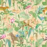 Dekostoff Halbpanama Dschungeltiere – beige/grün,  thumbnail number 1