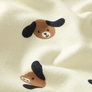 Baumwollflanell Hundeköpfe | by Poppy – wollweiss, 