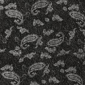 Mantelstoff Paisley und Pailletten – anthrazit/hellgrau, 