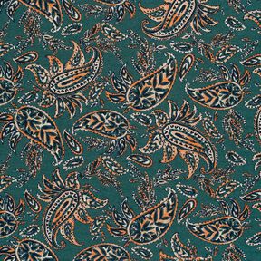Romanit Jersey Paisley – blautanne/pfirsichorange, 