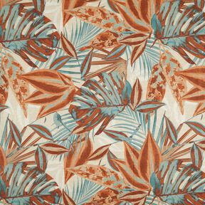 Outdoorstoff Canvas große Blätter – natur/terracotta, 