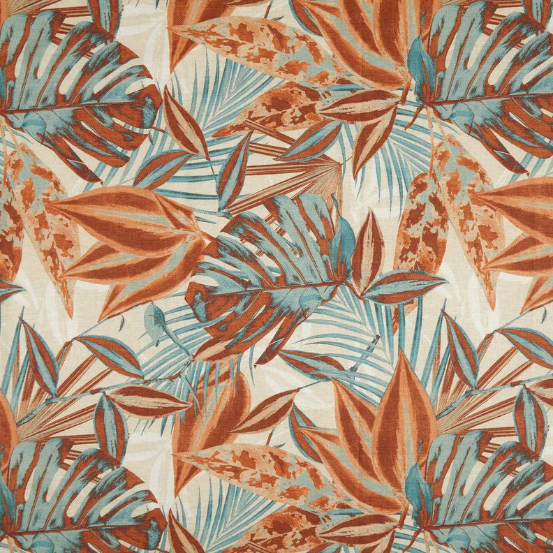 Outdoorstoff Canvas große Blätter – natur/terracotta,  image number 1