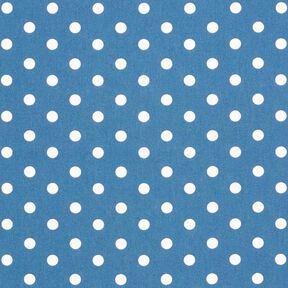 Baumwollpopeline große Punkte – jeansblau/weiss, 