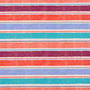 Baumwolljersey Aquarell Streifen – sand/lachs, 