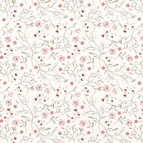 Baumwolljersey Blumenranken – wollweiss, 