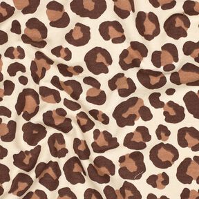 Sweatshirt angeraut Leo | Poppy Fabrics – creme/dunkelbraun, 