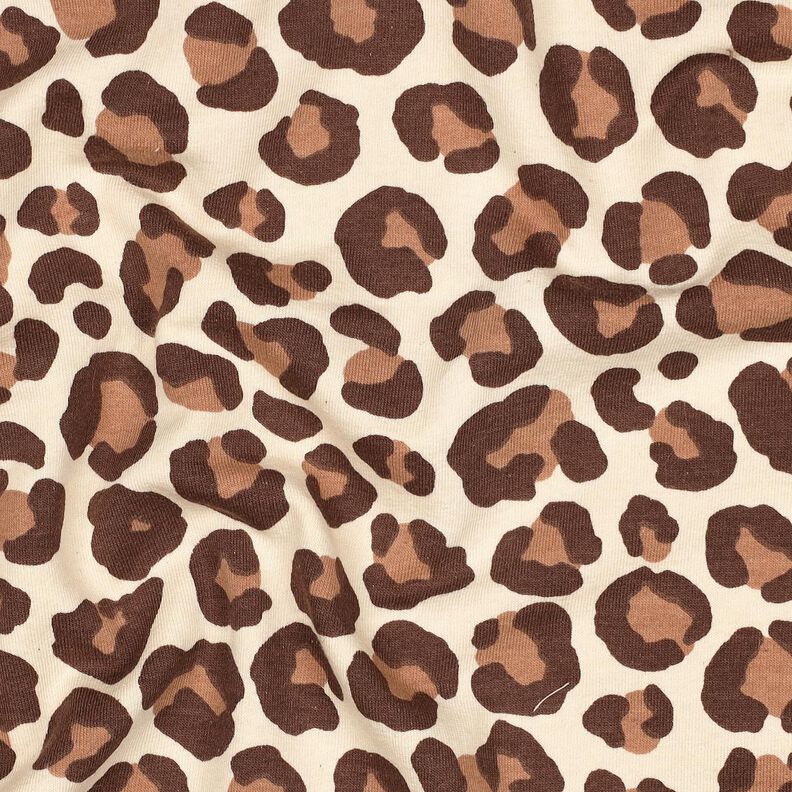 Sweatshirt angeraut Leo | Poppy Fabrics – creme/dunkelbraun, image number 2