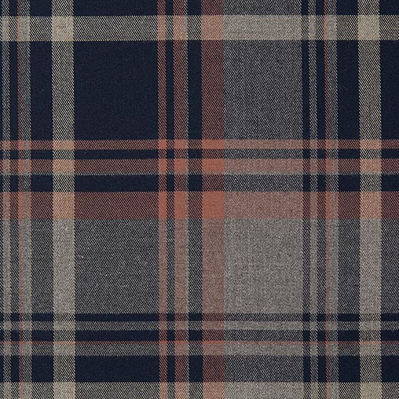 Schottenkaro Stretch – navy/lachs,  image number 1