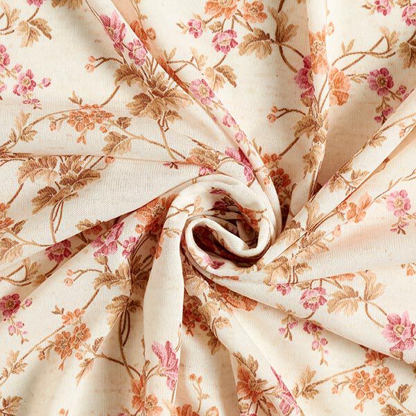 Feinstrick Blumenranken – wollweiss | Reststück 100cm