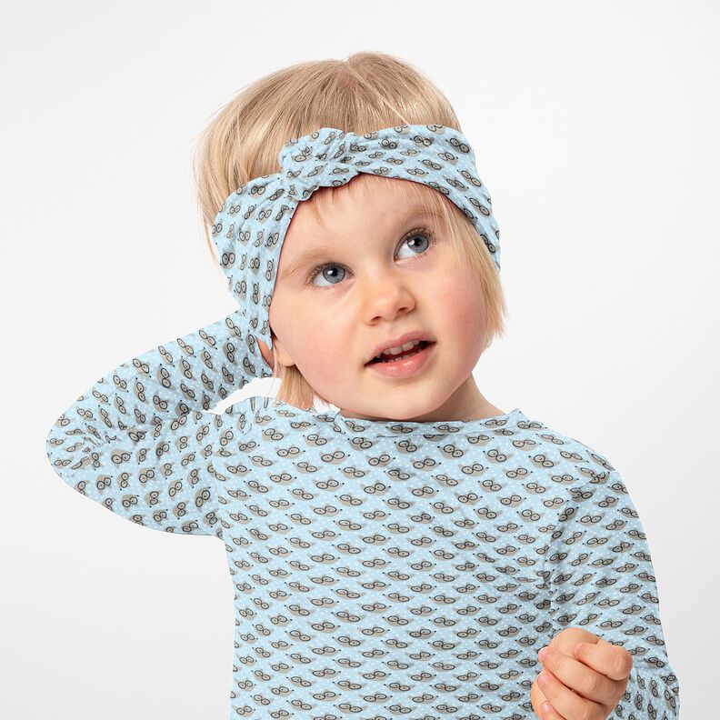 Baumwolljersey Fuchs mit Brille – babyblau,  image number 6