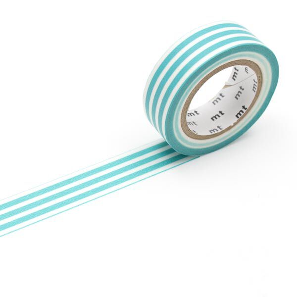 Washi Tape Streifen – türkis/weiss | Masking Tape, image number 1