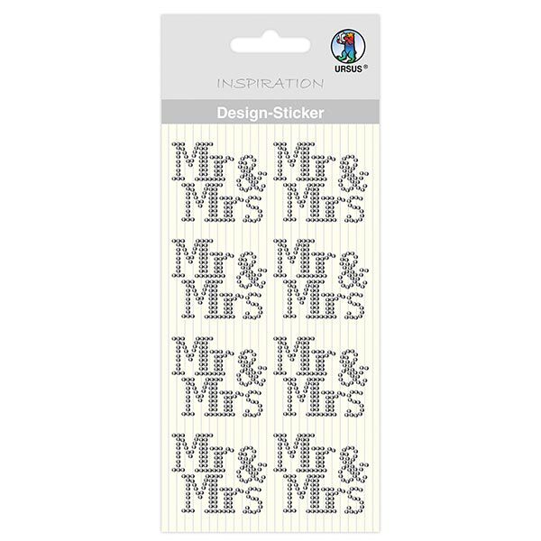 Design Sticker Mr&Mrs [ 8 Stück ] – silber metallic,  image number 1