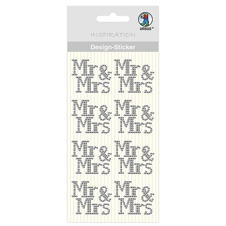 Design Sticker Mr&Mrs [ 8 Stück ] – silber metallic,  image number 1
