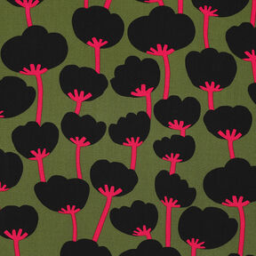 LENZING™ ECOVERO™ Viskosestoff Poppies | Nerida Hansen – oliv/schwarz, 
