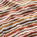 Musselin/ Doppel-Krinkel Gewebe bunte Pinselstreifen – wollweiss/terracotta, 