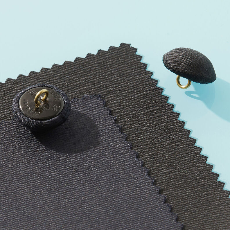 Bezogener Halbkugel–Knopf Gloss – marineblau,  image number 2