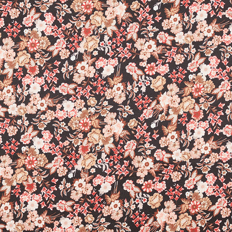 Satin liebliche Blumen – schwarz,  image number 1