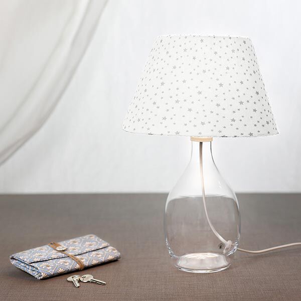 Baumwollstoff Cretonne kleine Glitzersterne – silber | Reststück 100cm