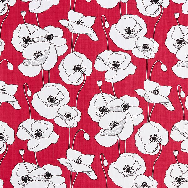 Dekostoff Panama Mohn – karminrot/weiss, image number 1