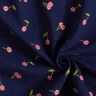 Musselin/ Doppel-Krinkel Gewebe gestickte Kirschen | Poppy Fabrics – nachtblau/rosa,  thumbnail number 3