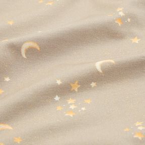 Baumwolljersey Sternenhimmel Digitaldruck – helltaupe, 
