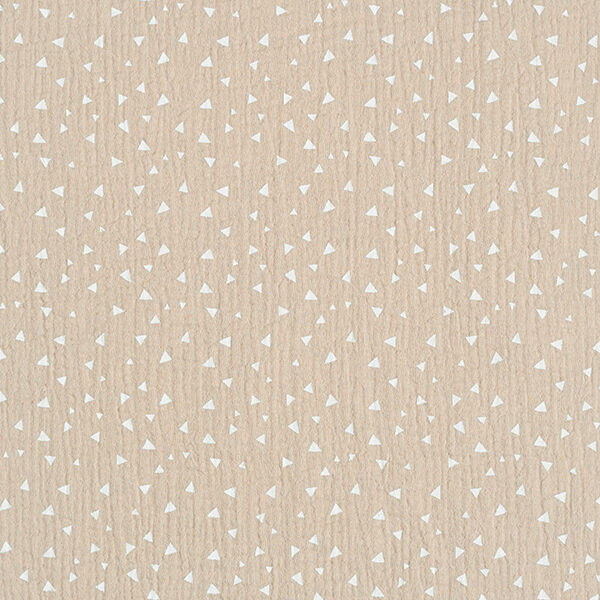 Musselin/ Doppel-Krinkel Gewebe Dreiecke – sand/weiss, image number 1