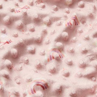 Kuschelfleece geprägte Punkte und Regenbögen – rosa, 