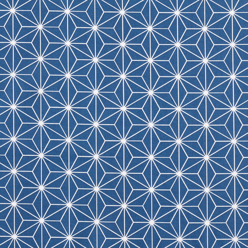 Beschichtete Baumwolle grafische Sterne – indigo/weiss,  image number 1