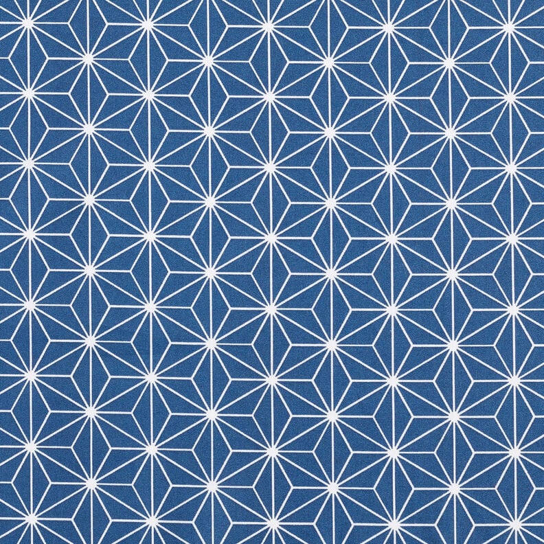 Beschichtete Baumwolle grafische Sterne – indigo/weiss,  image number 1