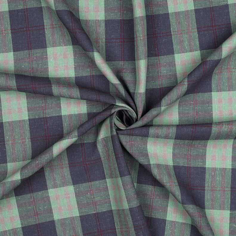 Leinen-Mix Karo bunt gewebt &ndash; mint/jeansblau,  image number 3