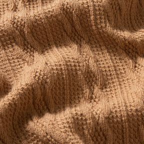 Strickstoff Zopfmuster – rehbraun, 