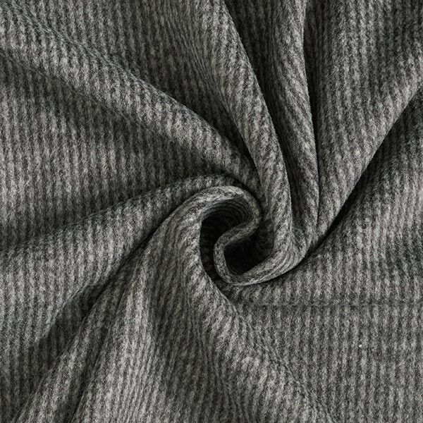 Angerauter Strickjacquard kleines Karo – schwarz/weiss | Reststück 100cm