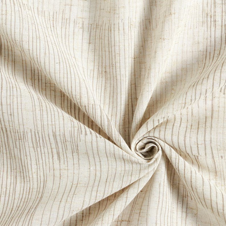 Gardinenstoff Leinen-Mix unregelmäßige Streifen – dunkelbeige/natur, image number 3
