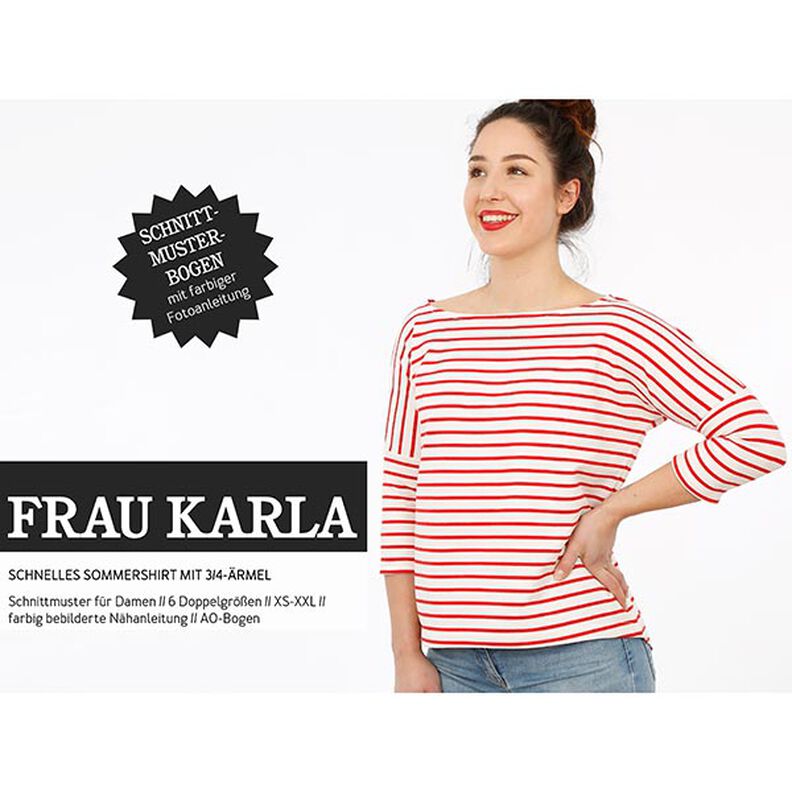 FRAU KARLA Sommershirt mit 3/4-Ärmel | Studio Schnittreif | XS-XXL,  image number 1
