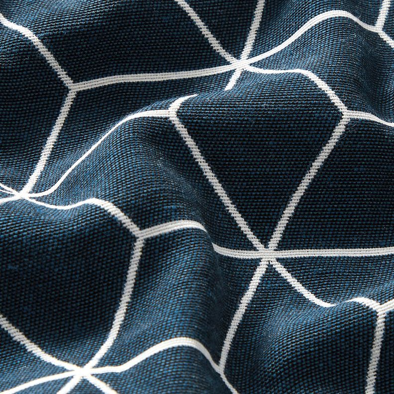 Dekostoff Jacquard moderne Würfel – nachtblau/elfenbein,  image number 2