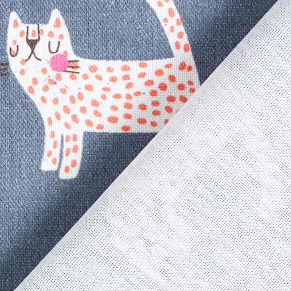 Dekostoff Halbpanama Katzen – dunkelgrau | Reststück 220cm